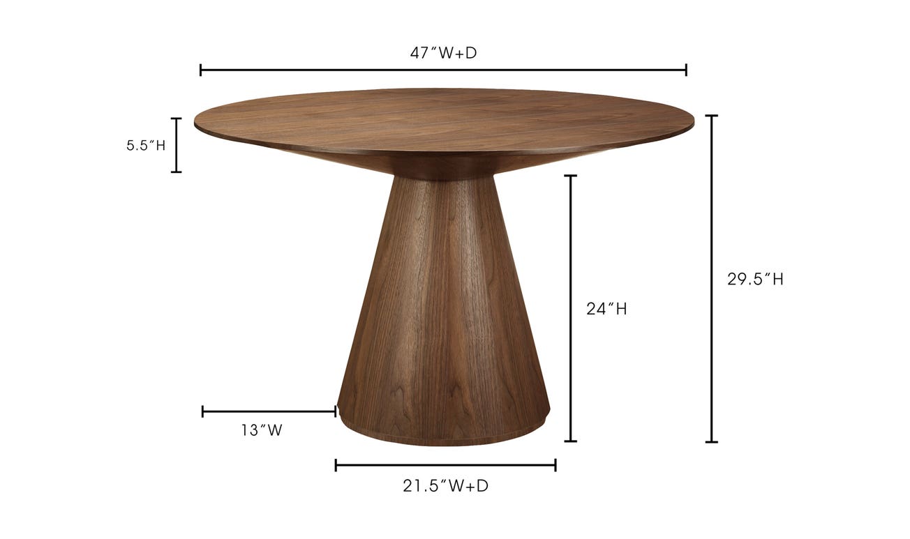 Otago Round Dining Table Brown