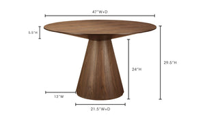 Otago Round Dining Table Brown