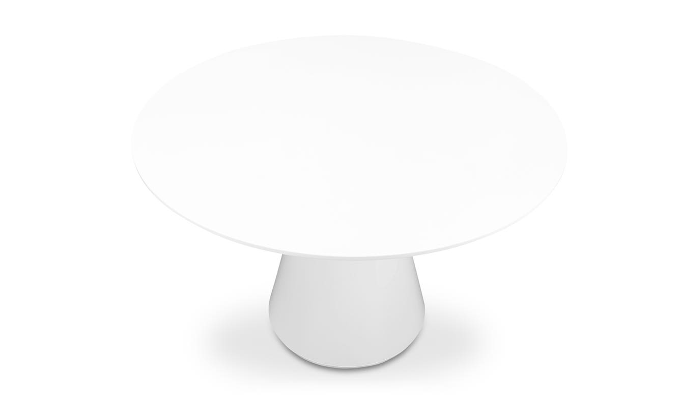 side view of Otago Round Dining Table White luxury Kitchen & Dining Room Table