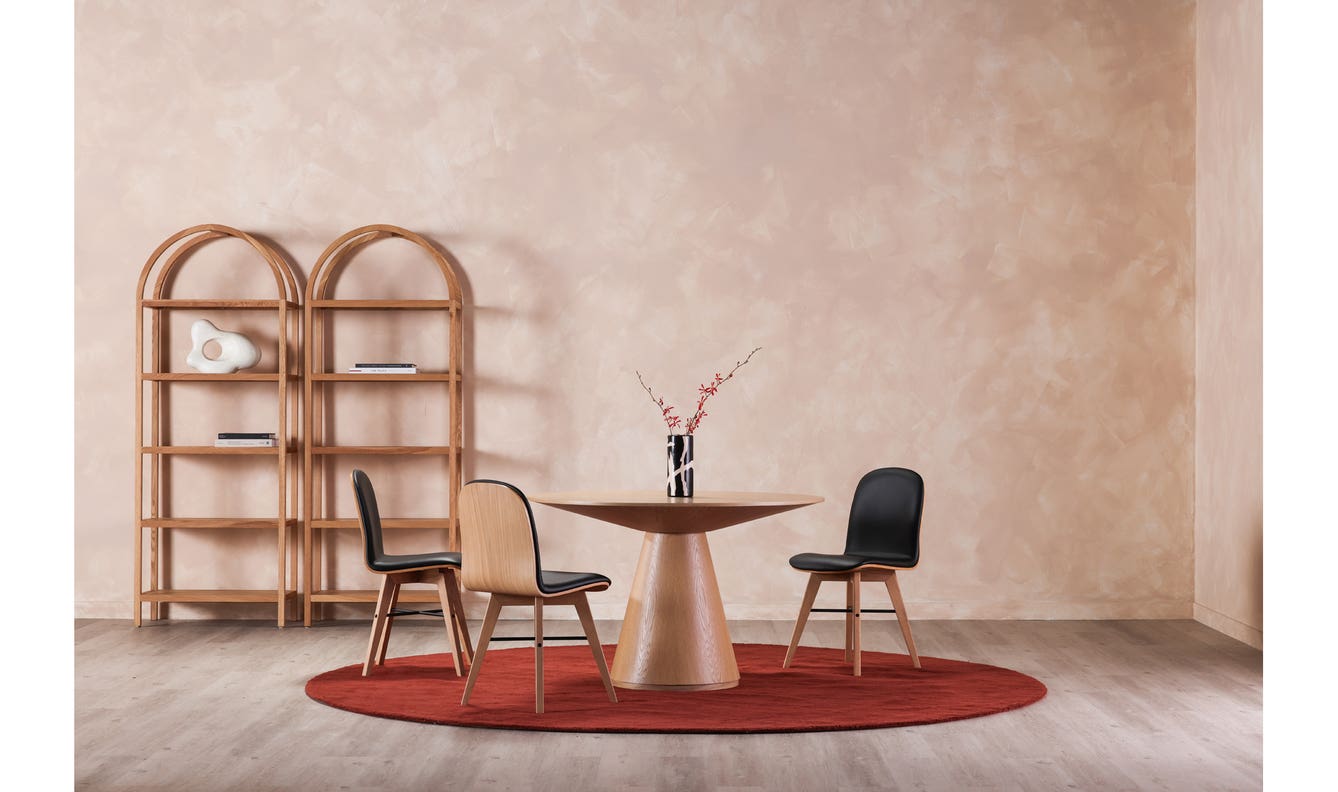 angle view of Otago Round Dining Table Oak luxury Kitchen & Dining Room Table
