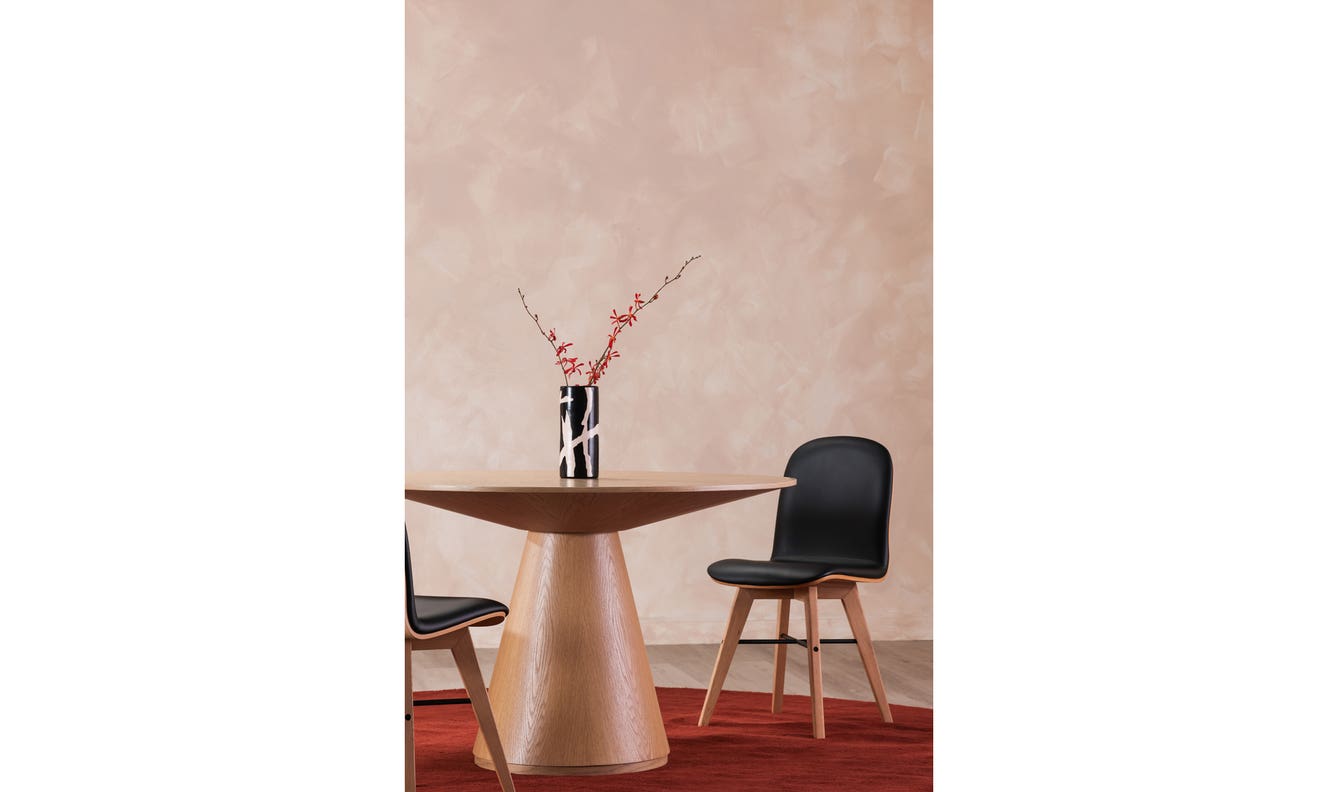 side view of Otago Round Dining Table Oak luxury Kitchen & Dining Room Table