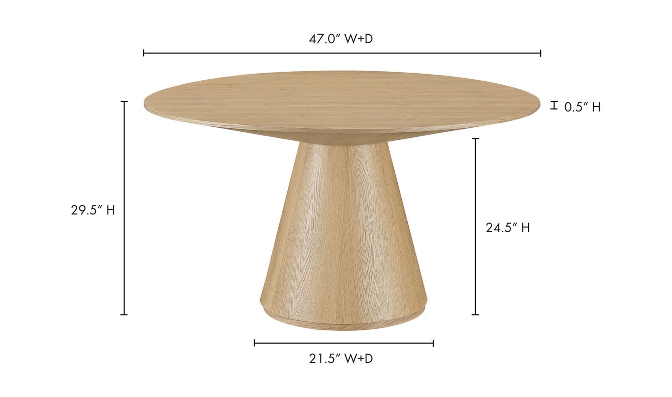 lifestyle view of Otago Round Dining Table Oak luxury Kitchen & Dining Room Table