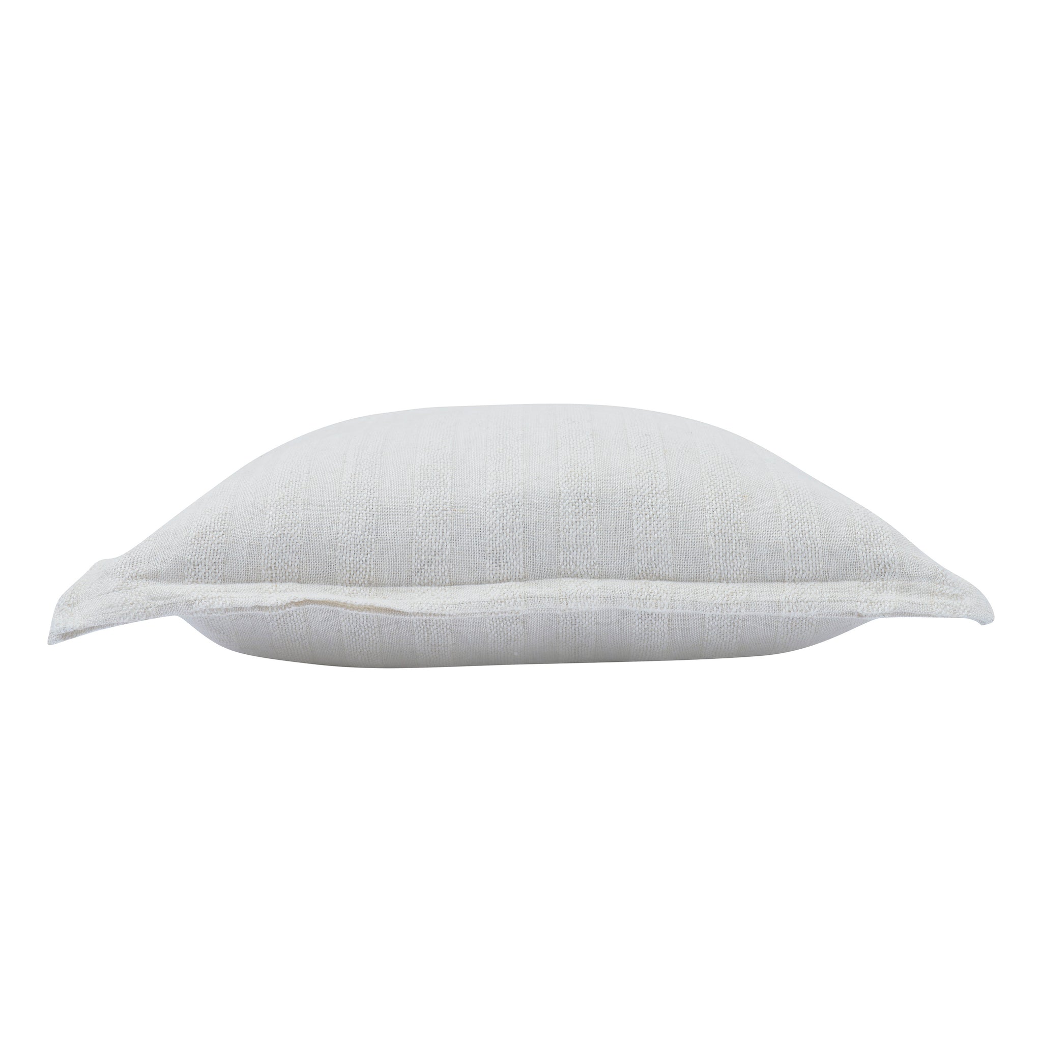 Side view of Colmar Indoor Pillow displaying its soft, plush profile and striped design.