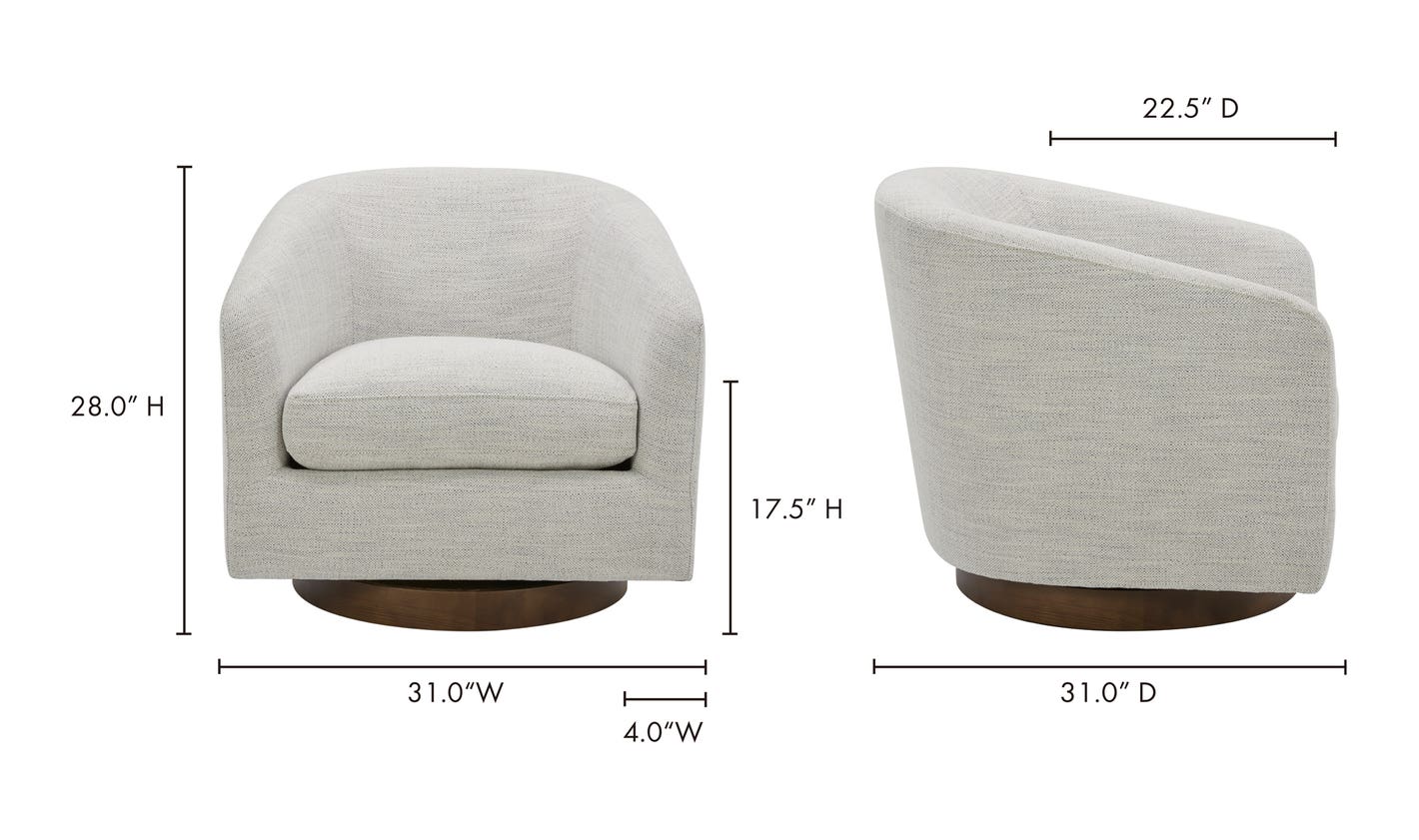 Oscy Swivel Chair Splashed White