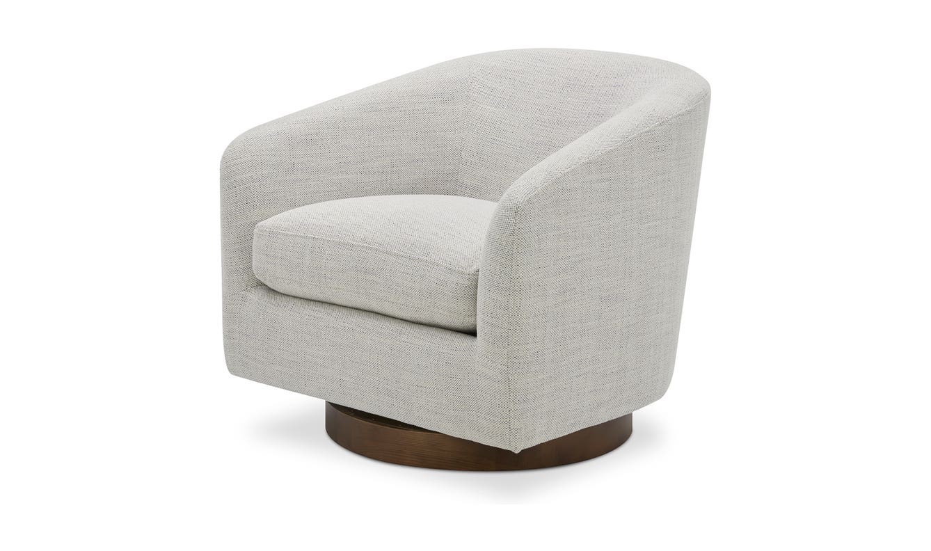 lifestyle view of Oscy Swivel Chair Splashed White luxury Chair