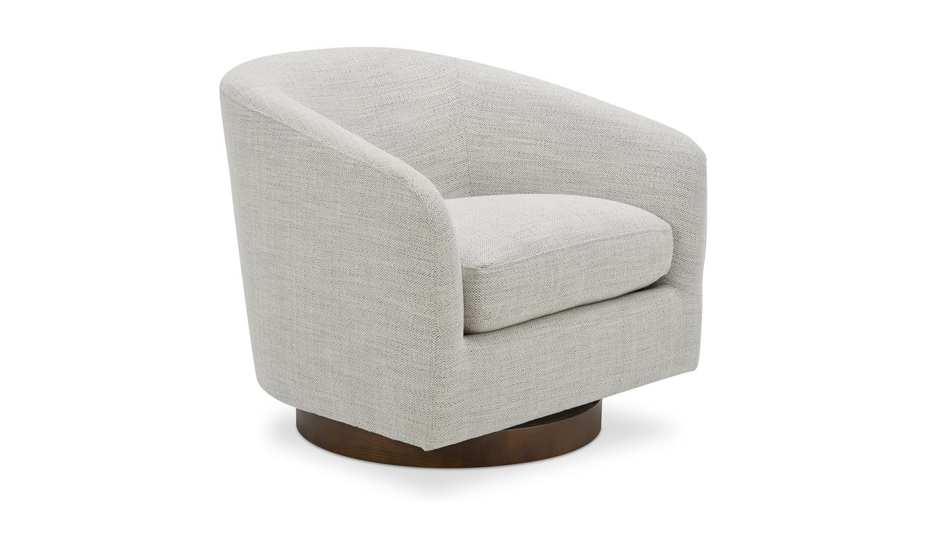 side view of Oscy Swivel Chair Splashed White luxury Chair