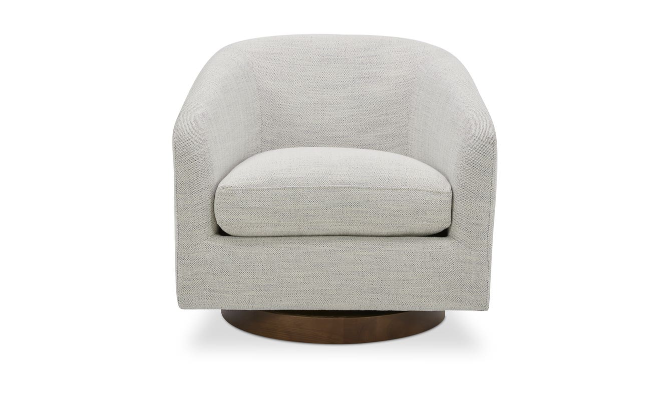 front view of Oscy Swivel Chair Splashed White luxury Chair
