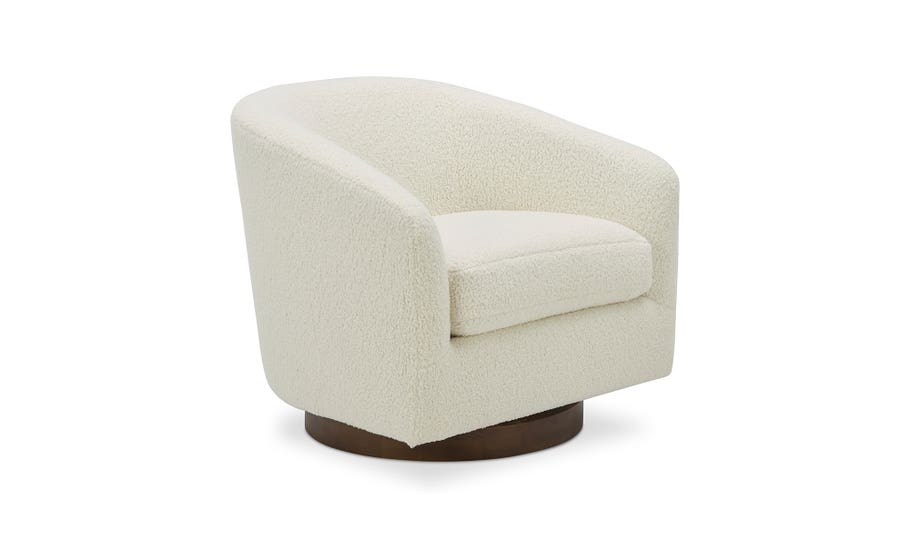 Oscy Swivel Chair Shearling White