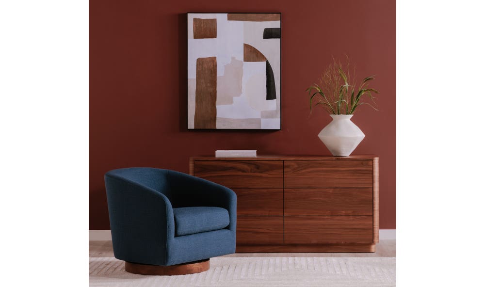 front view of Oscy Swivel Chair Dark Atlantic luxury Chair