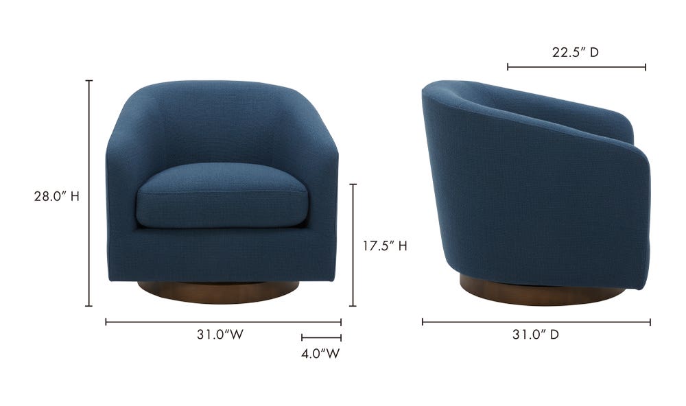 lifestyle view of Oscy Swivel Chair Dark Atlantic luxury Chair