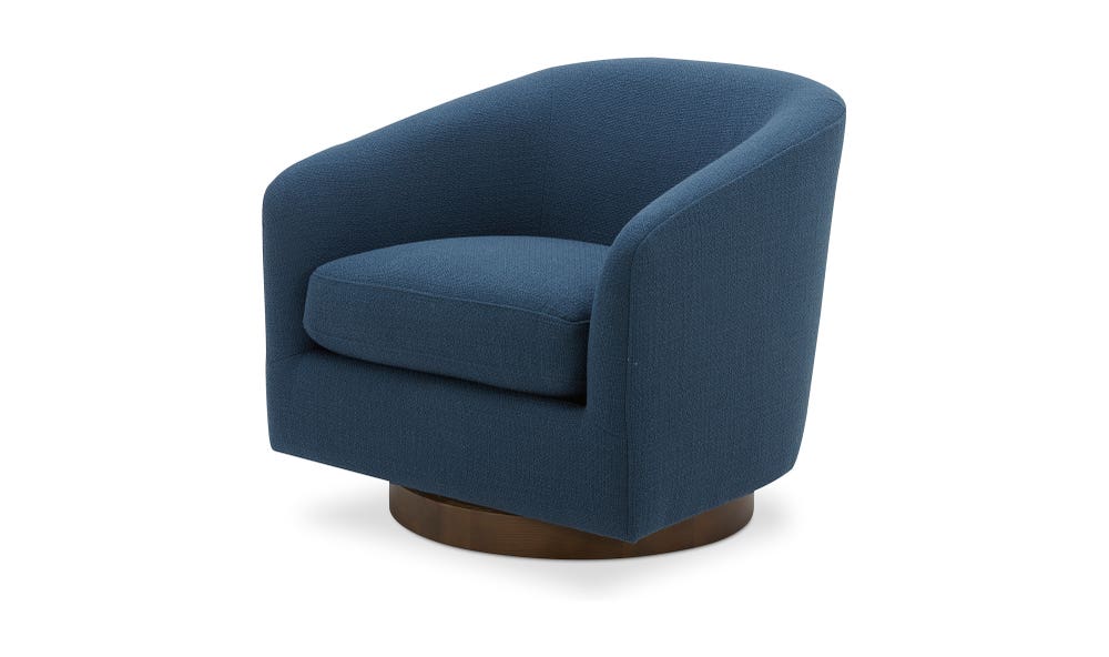 lifestyle view of Oscy Swivel Chair Dark Atlantic luxury Chair