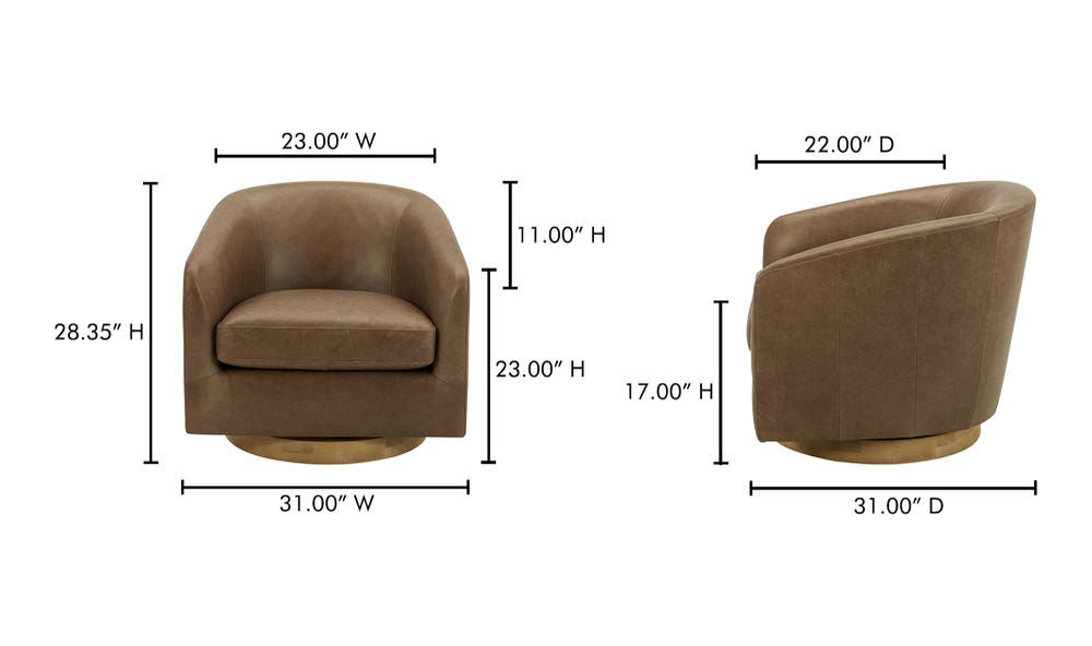 lifestyle view of Oscy Leather Swivel luxury Chair