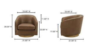 lifestyle view of Oscy Leather Swivel luxury Chair