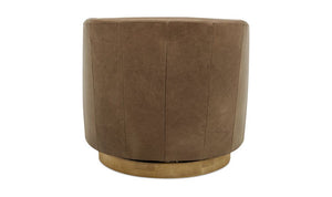 lifestyle view of Oscy Leather Swivel luxury Chair