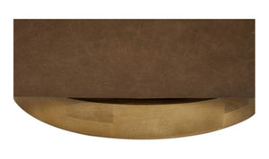 lifestyle view of Oscy Leather Swivel luxury Chair