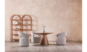 lifestyle view of Barrow Swivel Dining Chair Grey Storm luxury Chair