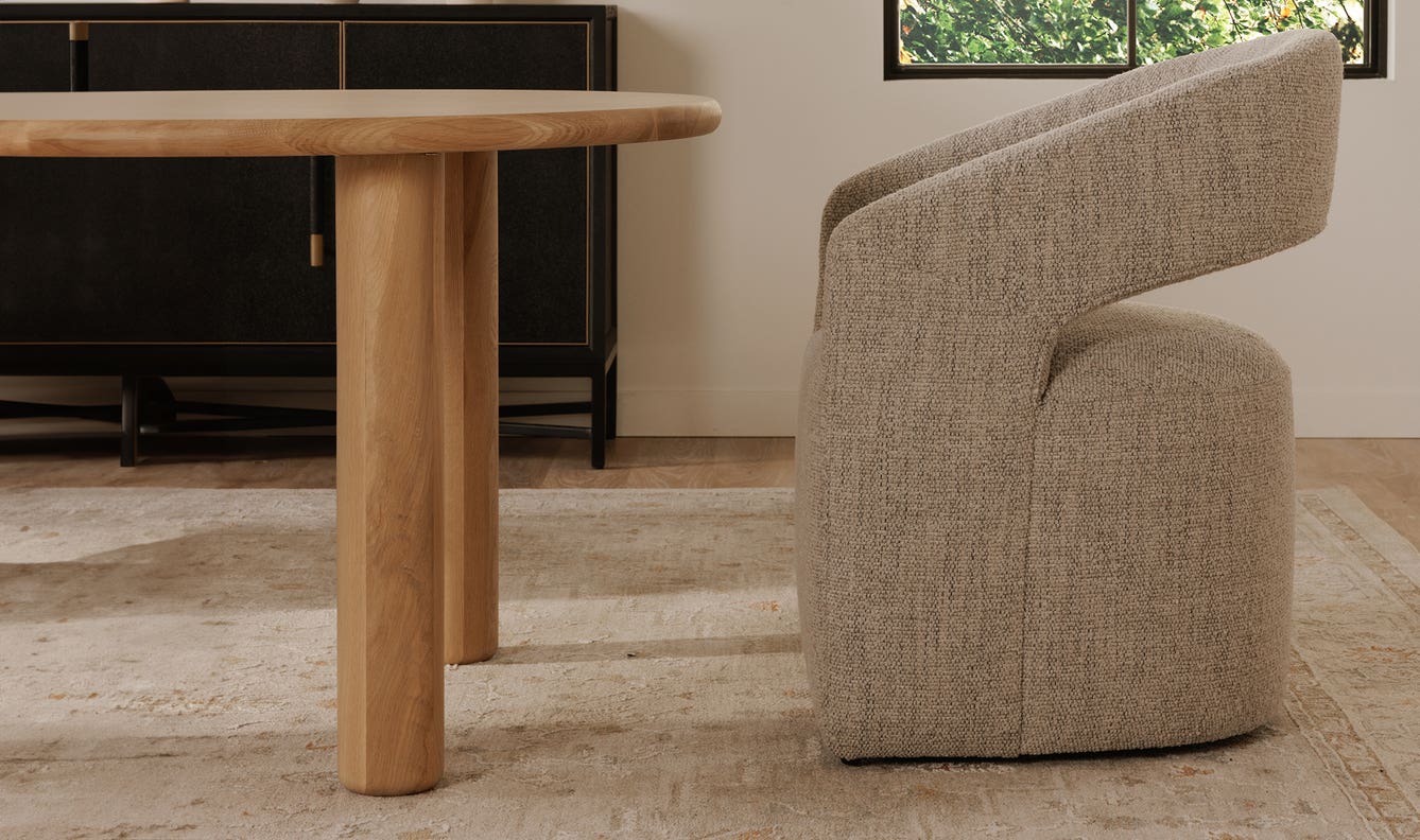detail view of Barrow Swivel Dining Chair Grey Storm luxury Chair