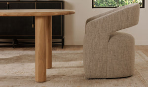 detail view of Barrow Swivel Dining Chair Grey Storm luxury Chair