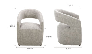 lifestyle view of Barrow Swivel Dining Chair Grey Storm luxury Chair