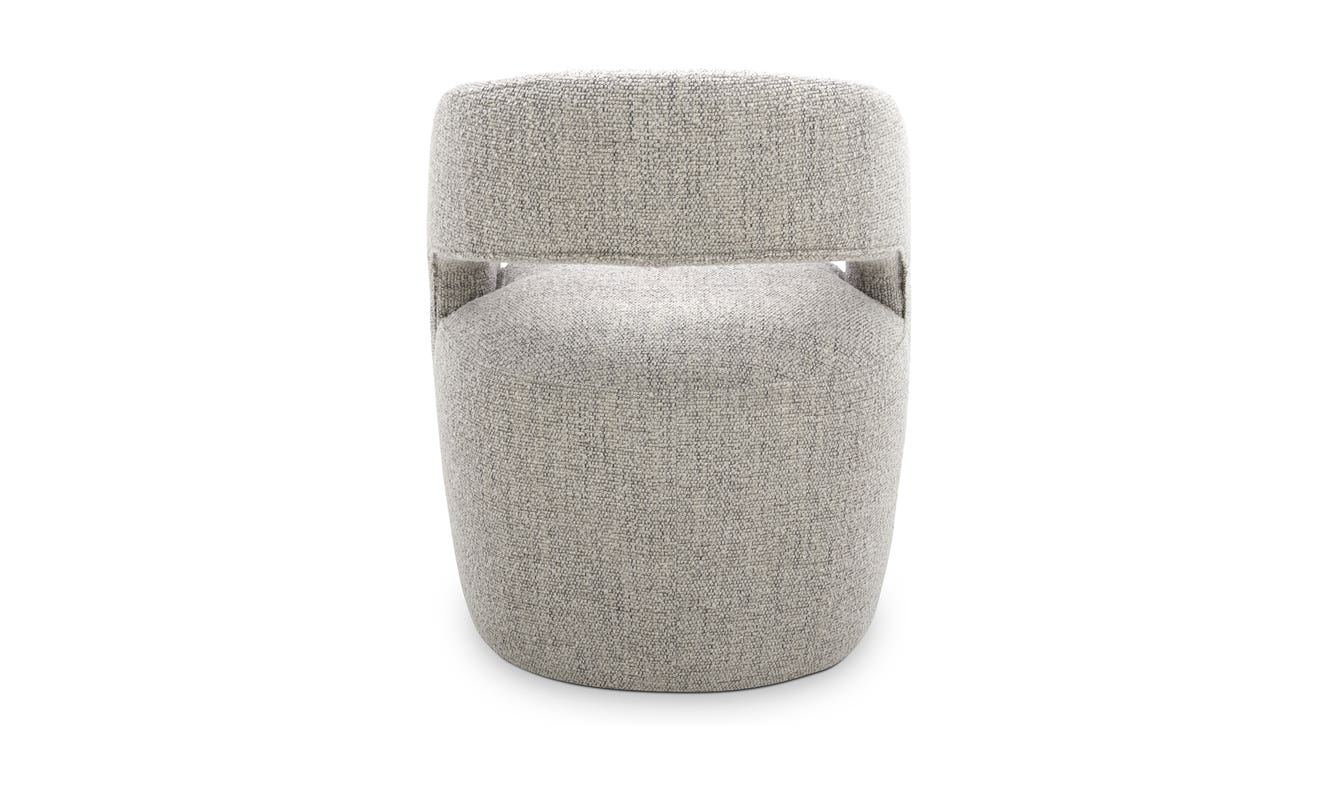 lifestyle view of Barrow Swivel Dining Chair Grey Storm luxury Chair