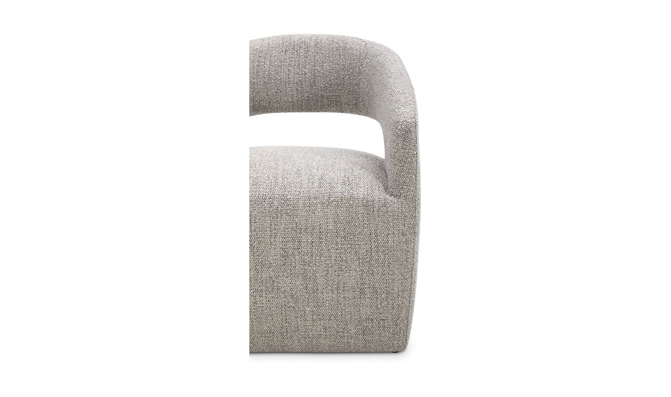 lifestyle view of Barrow Swivel Dining Chair Grey Storm luxury Chair