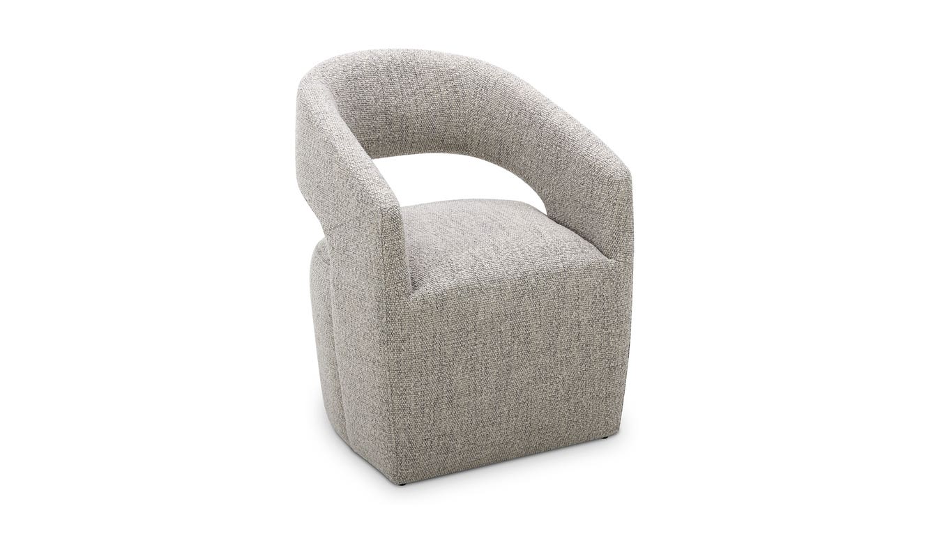 lifestyle view of Barrow Swivel Dining Chair Grey Storm luxury Chair