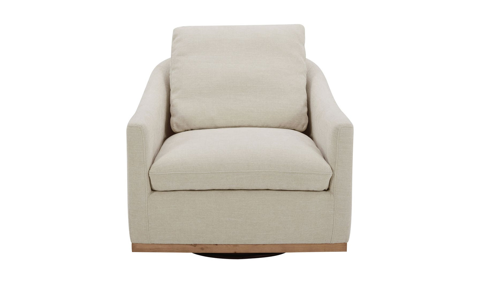 front view of Linden Swivel Chair Beige luxury Chair