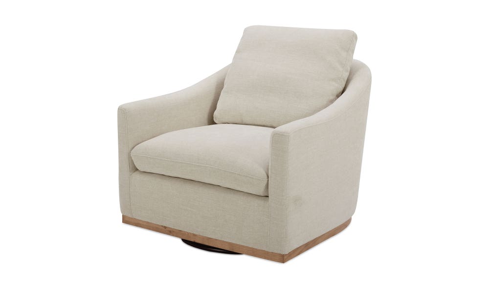 side view of Linden Swivel Chair Beige luxury Chair