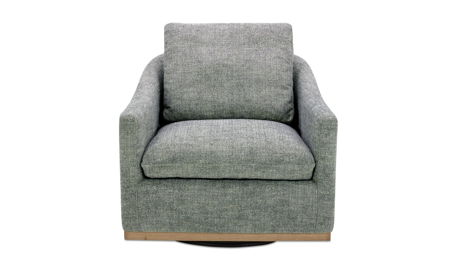 front view of Linden Swivel Chair Slated Moss luxury Chair