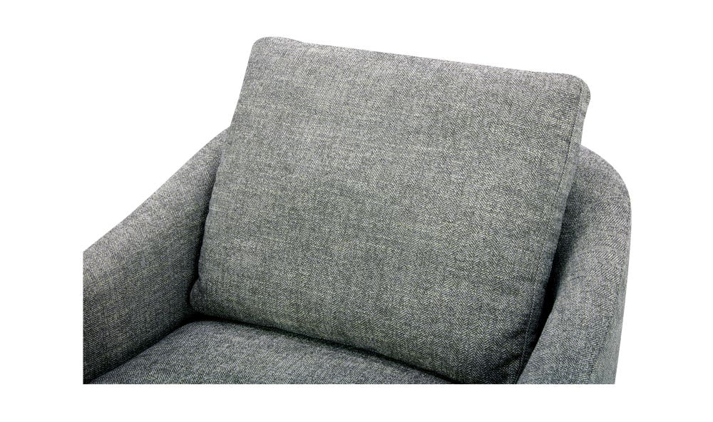 lifestyle view of Linden Swivel Chair Slated Moss luxury Chair