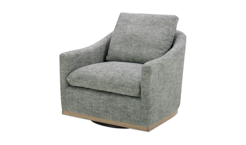 side view of Linden Swivel Chair Slated Moss luxury Chair