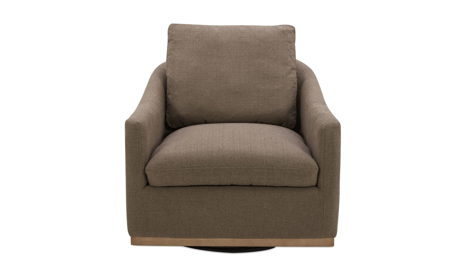 front view of Linden Swivel Chair Soft Taupe luxury Chair