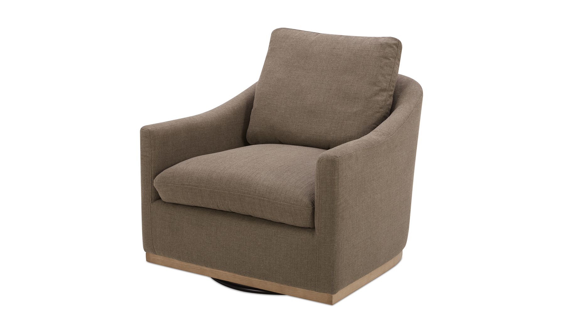 side view of Linden Swivel Chair Soft Taupe luxury Chair