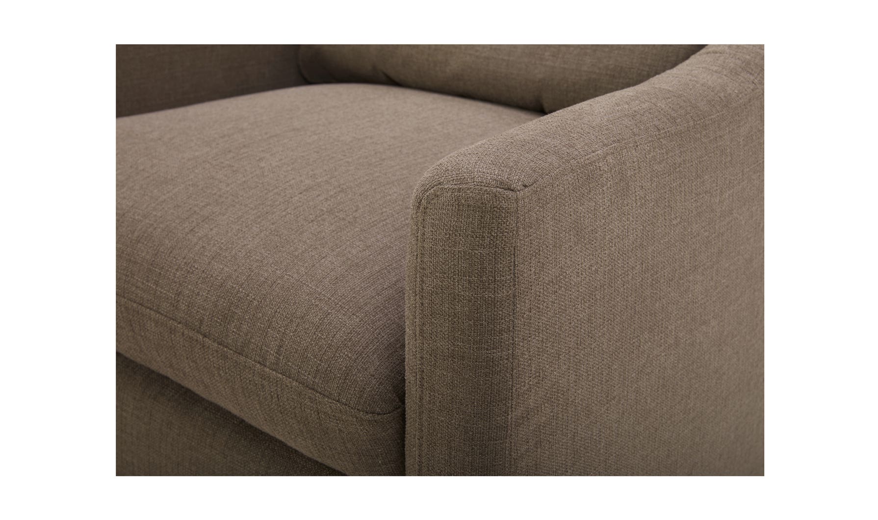 lifestyle view of Linden Swivel Chair Soft Taupe luxury Chair