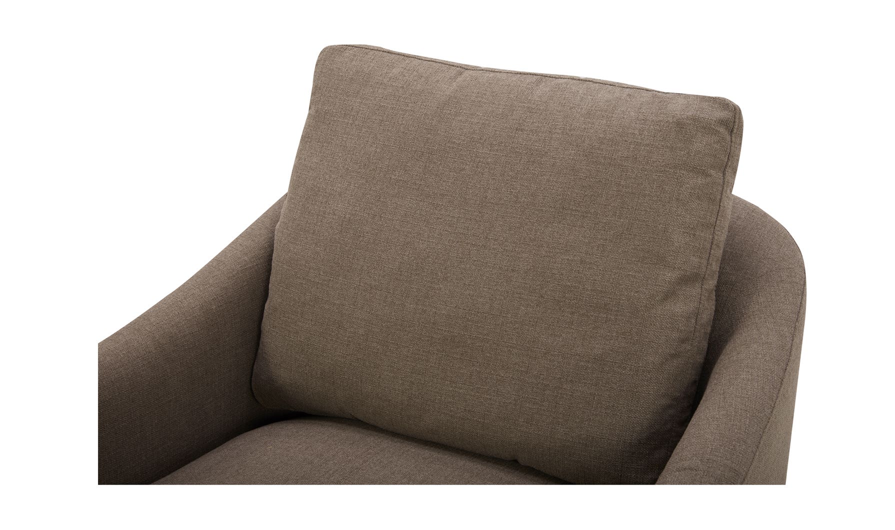lifestyle view of Linden Swivel Chair Soft Taupe luxury Chair
