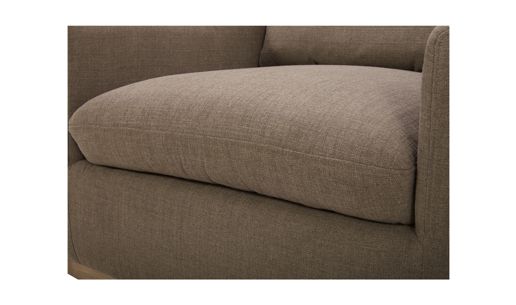 lifestyle view of Linden Swivel Chair Soft Taupe luxury Chair