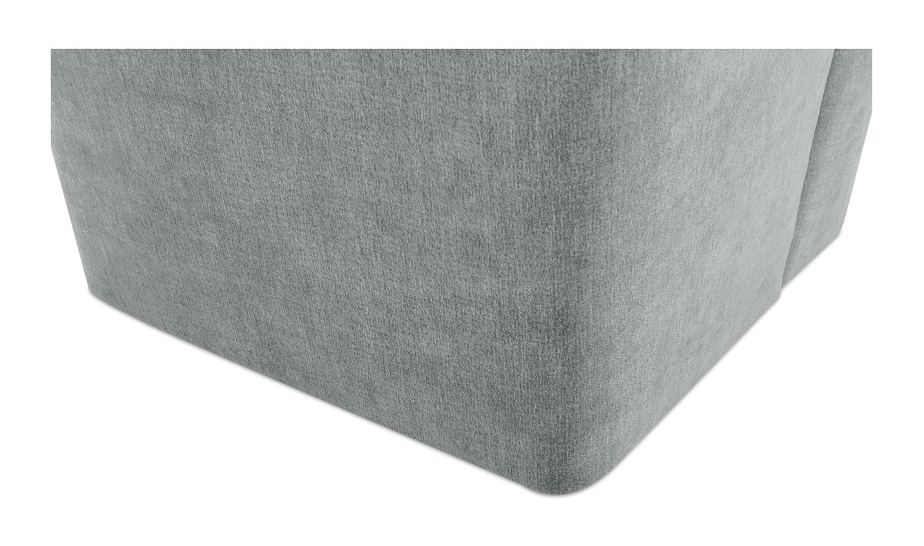 lifestyle view of Cormac Rolling Dining Chair Performance Fabric Slate Green luxury Chair
