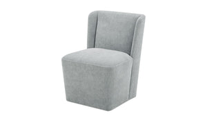 detail view of Cormac Rolling Dining Chair Performance Fabric Slate Green luxury Chair