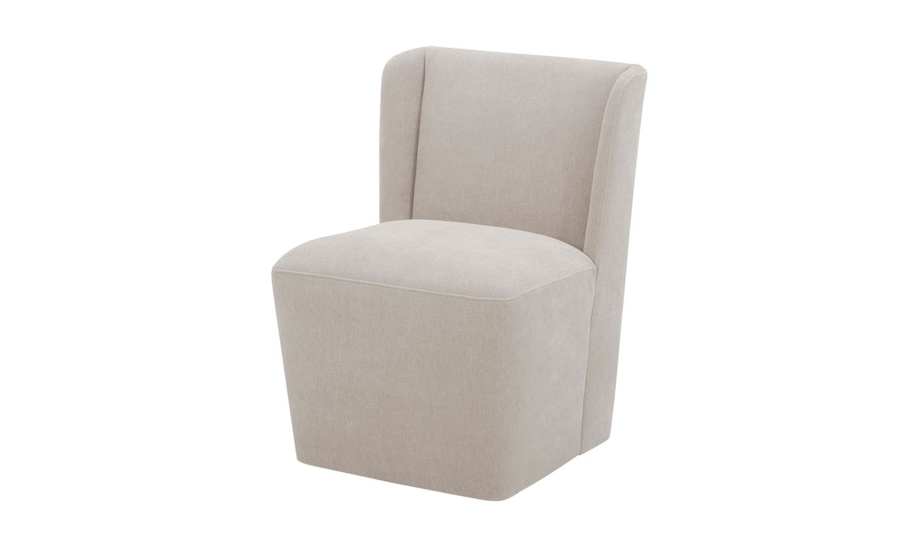 Cormac Rolling Dining Chair Performance Fabric Warm Sand