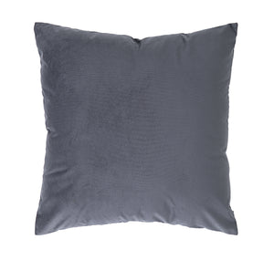 Anemone Indoor Pillow in dark gray, plush fabric, square shape, front view