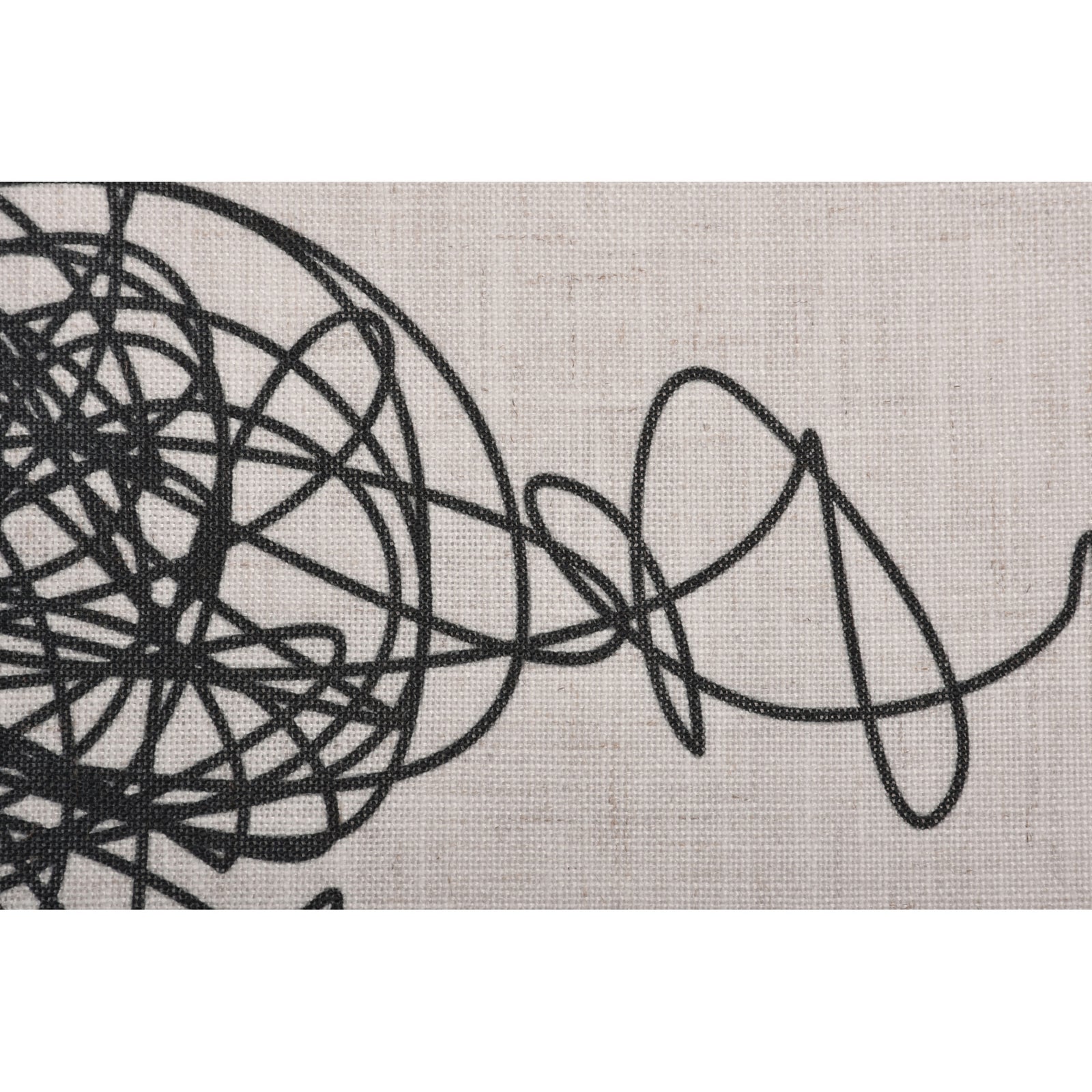 Knot Indoor Pillow with black abstract line design on a light beige background
