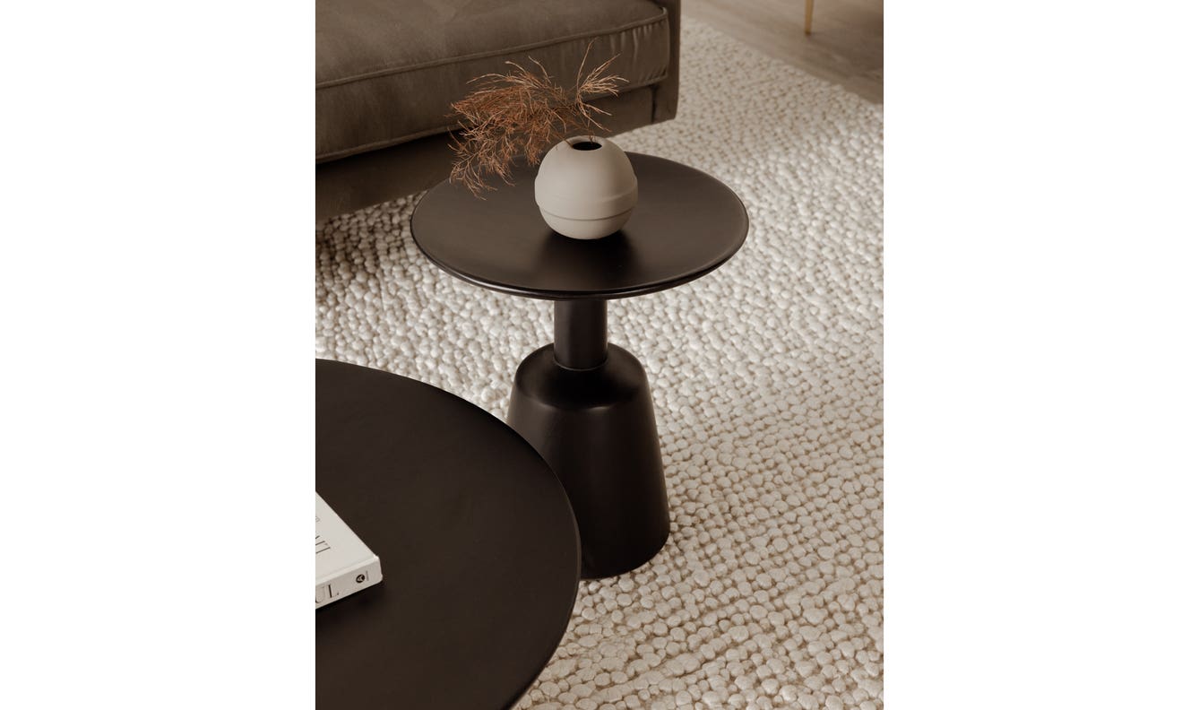 side view of Nels End Table Black luxury End Table