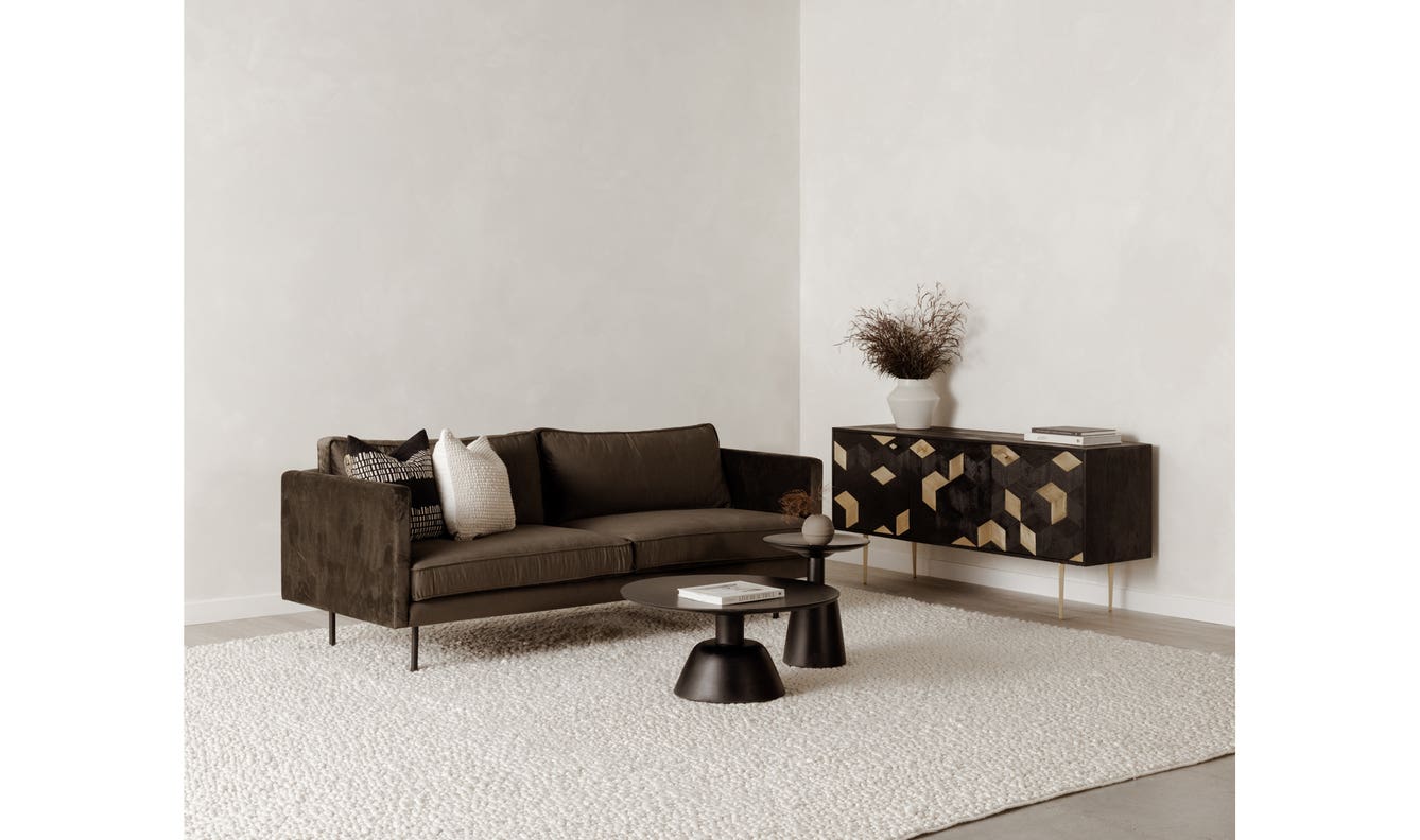 front view of Nels Coffee Table Black luxury Coffee Table