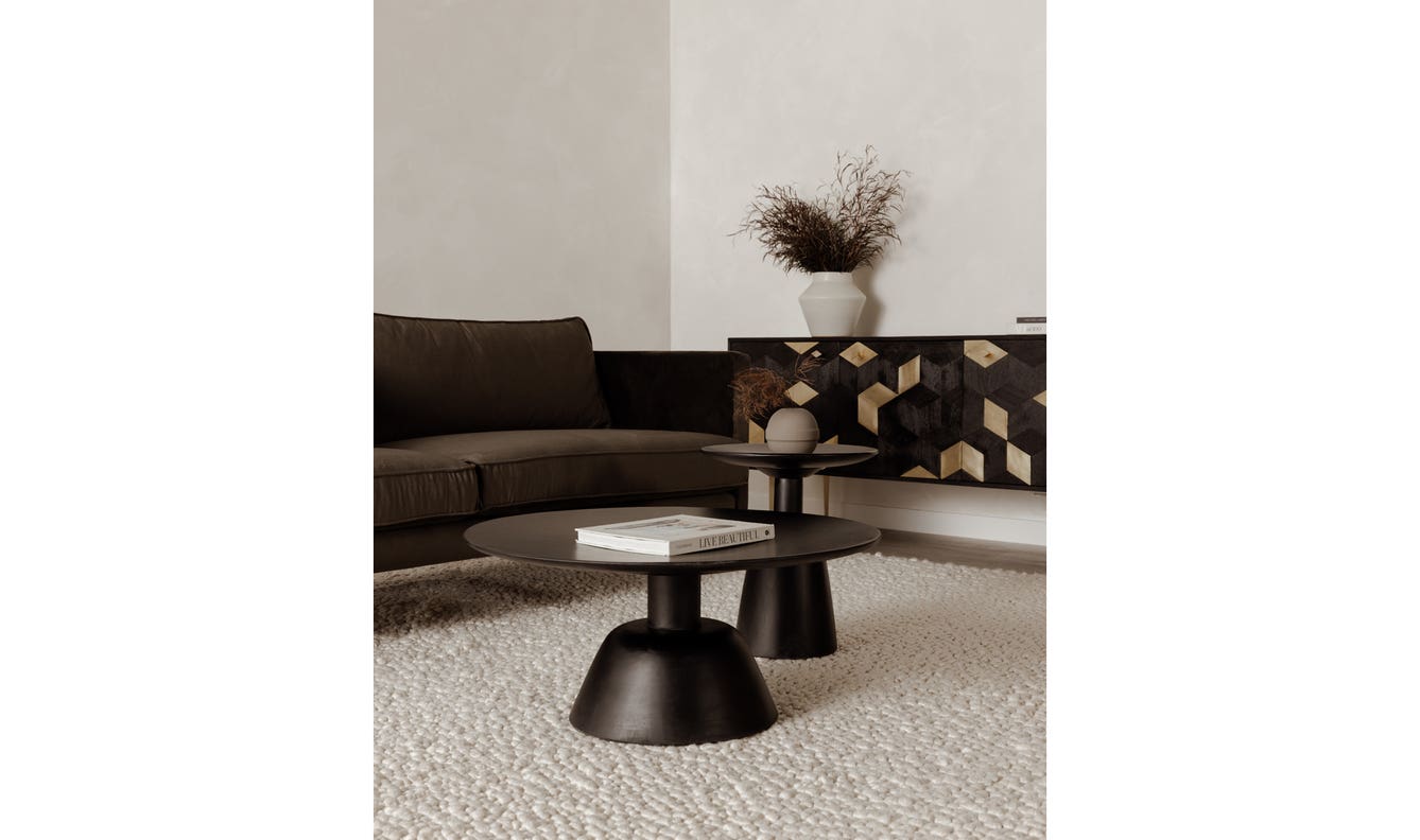 side view of Nels Coffee Table Black luxury Coffee Table