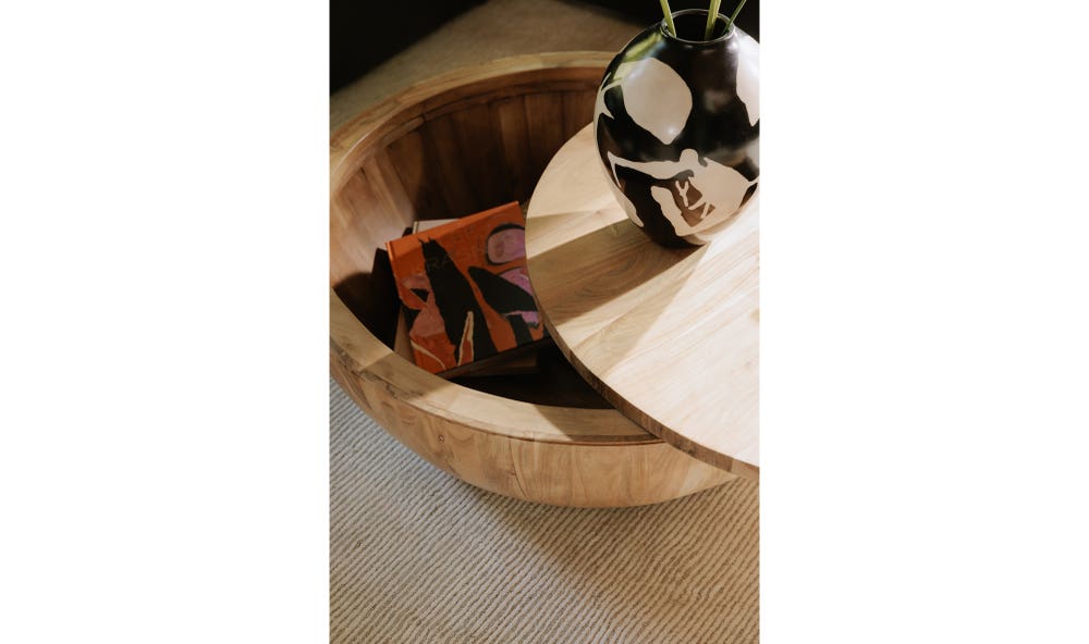 detail view of Eske Storage Coffee Table luxury Coffee Table