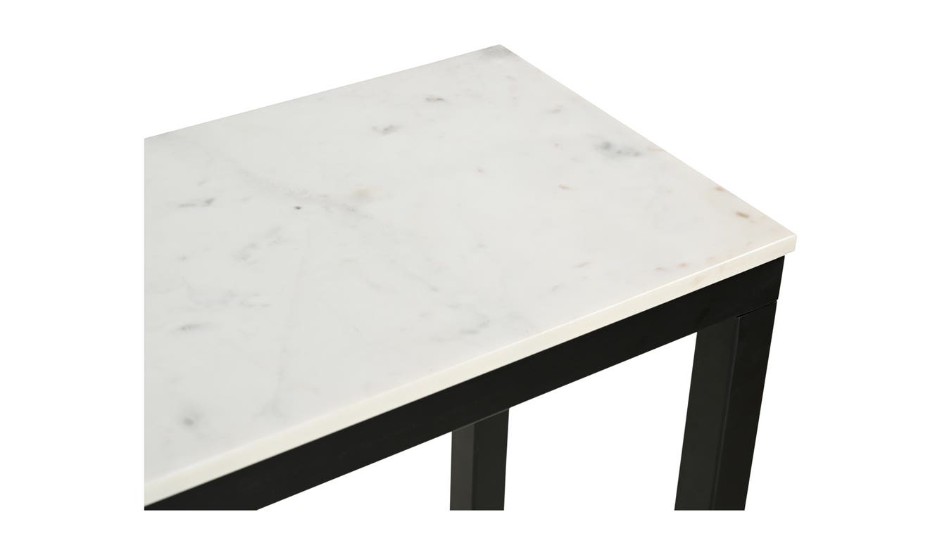 detail view of Parson Console Table White luxury Coffee Table