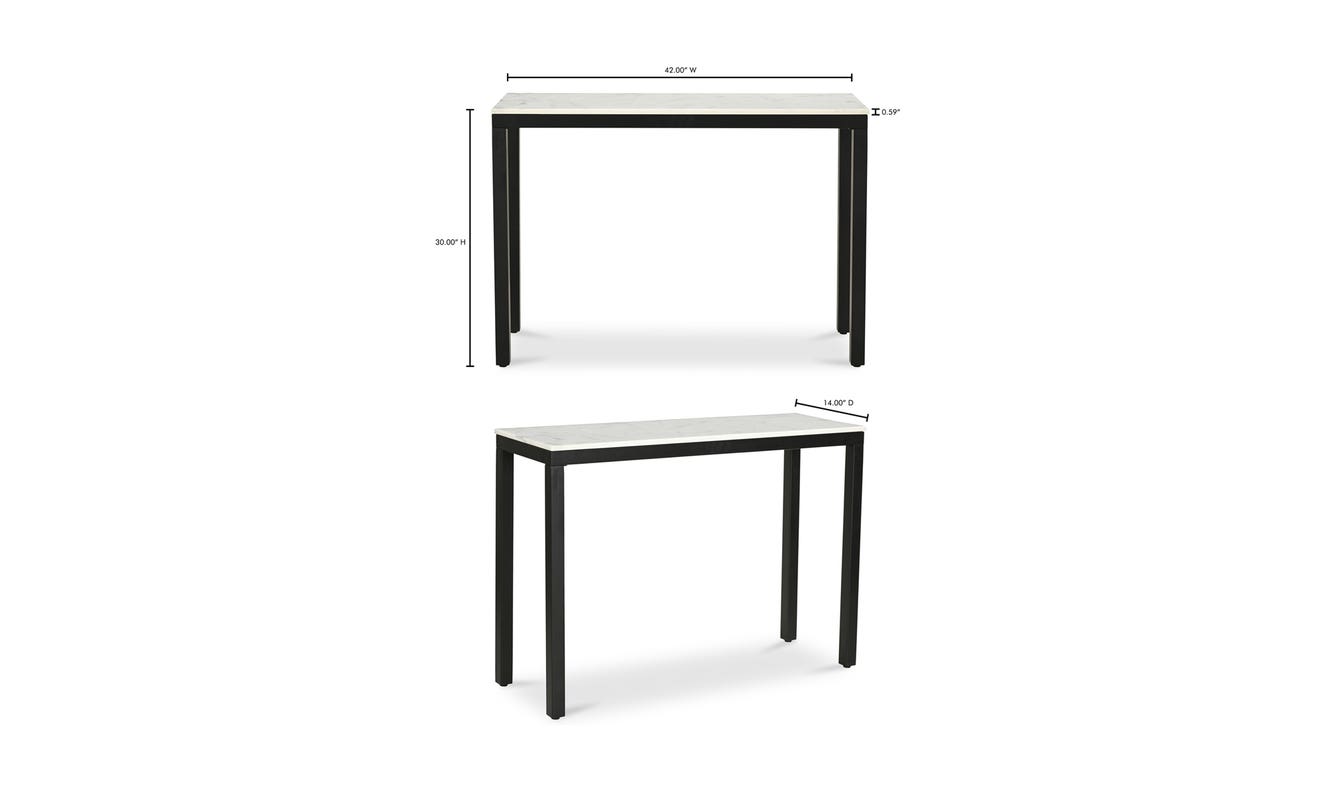 lifestyle view of Parson Console Table White luxury Coffee Table