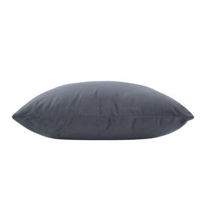 Anemone Indoor Pillow in dark gray, side view, slim profile