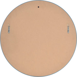 Zachary Wall Mirror back view displaying a brown backing with mounting hardware.