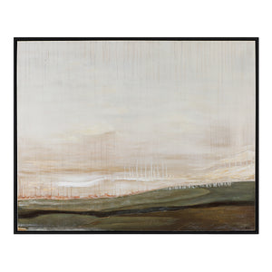 Mackay Canvas Art featuring abstract landscape in soft beige and green tones